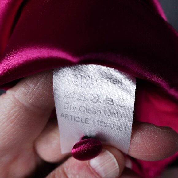 Womens Top 38 US 6 Pink Satin Retro Glam Draped Bow Loud Luxury Statement Y2K - Picture 6 of 11